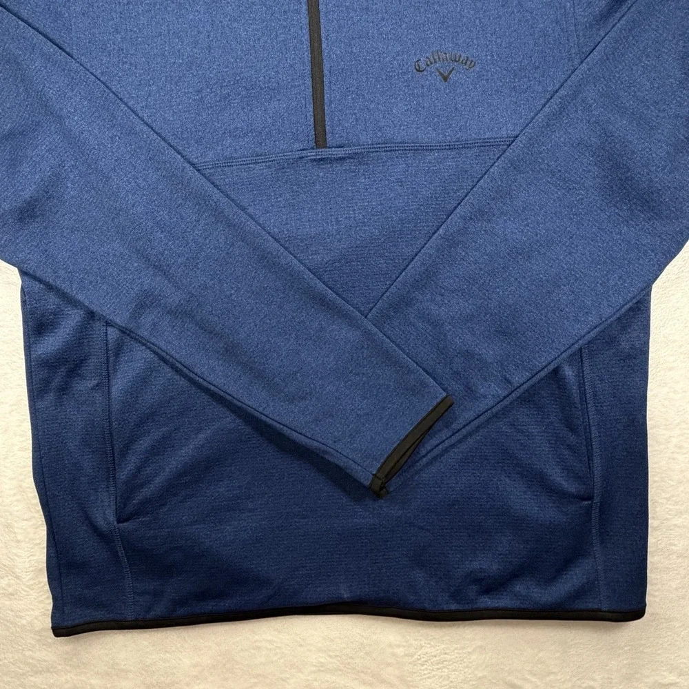 Callaway Golf 1/4 Zip Pullover Mens Medium Blue Performance Lightweight Logo Top